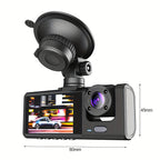 1080P Car Dash Cam 2 Camera Cycle Recording Video Recorder, Front And Inside View Camera, ParMonitor, Reverse Camera, Infrared Night Vision