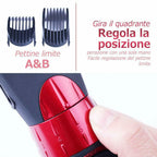 Topersun Clipper Hair Electric IPX7 5 Sizes & Adjustable 2 Combs Guide