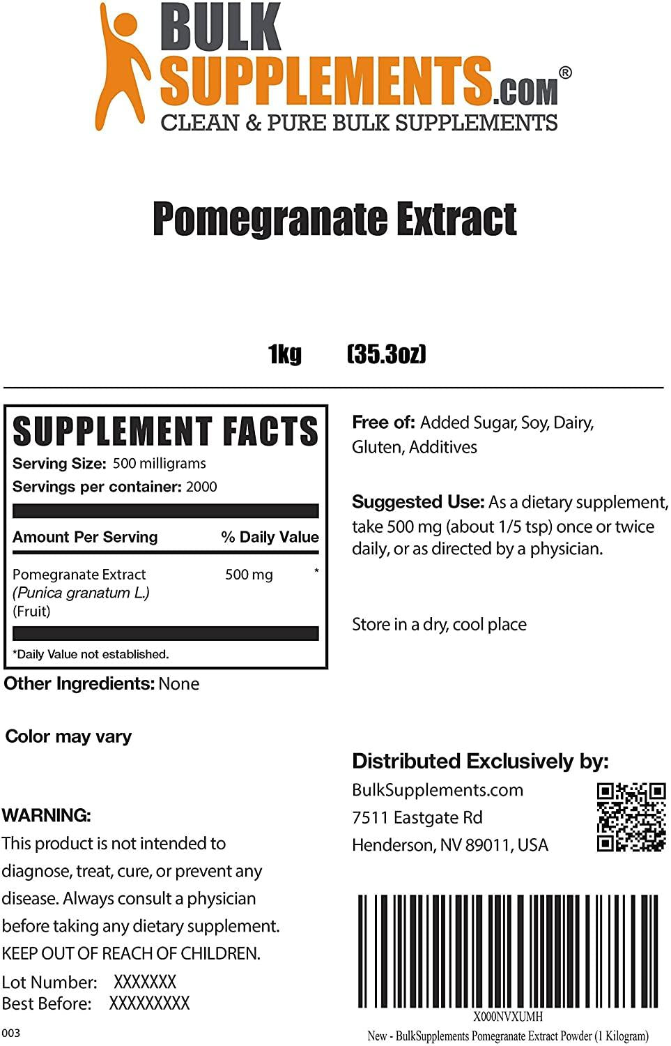 BulkSupplements.com Pomegranate Extract Powder (5 Kilograms - 11 lbs)
