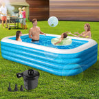 soarrucy 10ft 4 rings above ground pool for kids and adults 120x72x29in inflatable pool blue yyc001 0