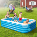 soarrucy 10ft 4 rings above ground pool for kids and adults 120x72x29in inflatable pool blue yyc001 0