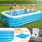 soarrucy 10ft 4 rings above ground pool for kids and adults 120x72x29in inflatable pool blue yyc001 0