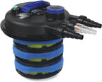 10000L KOI Pond Fish Pressure Water Filter 13W Sterilizer 4000 Gallons Easy Backwash, Black