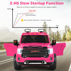 12V 2-Seater Licensed GMC Kids Ride On Truck RC Electric Car w/StoraBox Pink