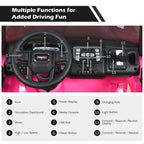 12V 2-Seater Licensed GMC Kids Ride On Truck RC Electric Car w/StoraBox Pink