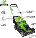 Greenworks 40V 17 inch Cordless Lawn Mower,Tool Only, MO40B01