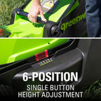 Greenworks 40V 17 inch Cordless Lawn Mower,Tool Only, MO40B01
