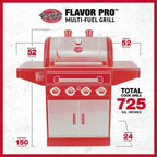 Flavor Pro 4-Burner Gas Grill with Multi-Fuel Flavor Drawer 7400