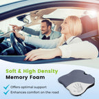 Car Seat Covers Front Seats Only - Wedge Shape Universal Car Seat Cover Improve Vision/Posture - Memory Foam Seat Cushion for Tailbone Pain Relief (Mesh Cover,Gray)