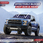 Autoamerics 1-Piece Windshield Sun Shade American Stars Flag USA Patriotic  - Foldable Car Front Window Sunshade for Sedans SUV Truck - Blocks Max UV Rays and Keeps Your Vehicle Cool - Small