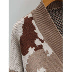 camouflage lazy loose v-neck sweater