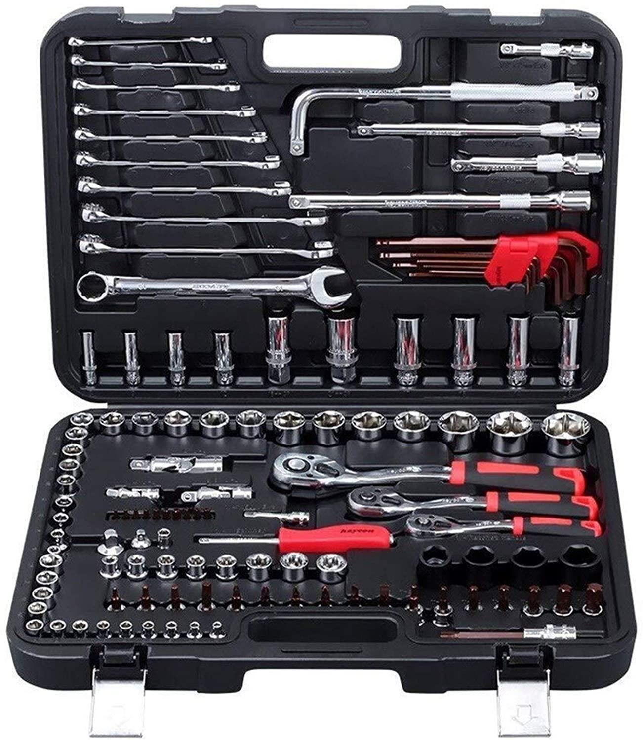 120pcs Socket Set Car Repair Tool Auto Hand Tool Kit Ratchet Set Torque Wrench Chrome Vanadium Steel Auto Tools Household Universal Hand Tools