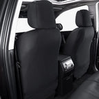 Flying Banner car seat Covers Protects Water Proof Faux Leather Carbon Fiber Fronts Solid Black (Solid Black, Front Pair)