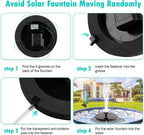 Mademax Solar Bird Bath Fountain Pump, Upgrade Solar Fountain with 6 Nozzle, Free Standing Floating Solar Powered Water Fountain Pump for Bird Bath, Garden, Pond, Pool, Outdoor