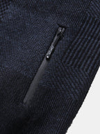 mens knitted zip front casual drawstring hooded cardigans with pocket