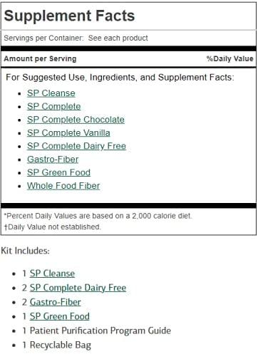 Standard Process Purification Kit with SP Complete Dairy Free and Gastro-Fiber - Weight Management and Detox and Liver Support with Milk Thistle, Rice Protein, Fiber, Choline, and Calcium