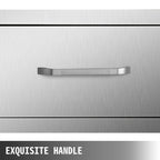 30"WX10"H Outdoor Kitchen Drawers Horizontal Double Acess Drawer  Steel
