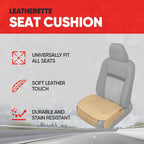 Motor Trend Seat Covers for Cars Trucks SUV, Faux Leather Beige Padded Car Seat Covers with Storage Pockets, Premium Interior Car Seat Cover, 2 x Front Seat Covers