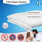 National Allergy Premium Cotton Duvet Comforter Protector - Full/Queen Size - 86" x 86" - White - Breathable 300 Thread Count Hypoallergenic Cover - Zippered Encasement - Bedding Linen