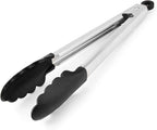 KitchenAid Silicone Tipped Stainless Steel Tongs, 10.26 Inch, Black