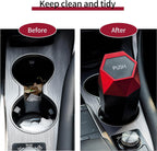 JUSTTOP Car Trash Can with Lid, Diamond  Small Automatic Portable Trash Can, Easy to Clean, Used in Car Home Office (Red)