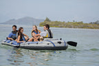 Excursion 5 Person Inflatable Boat Set w/ 2 Oars, Air Pump &amp; Bag (3 Pack)