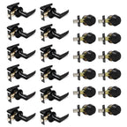 Oil-Rubbed Bronze Entry Door Lever Combo Lock Set with Deadbolt and 4 KW1 Keys, Keyed Alike (12-Pack)
