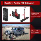 BUNKER INDUST Offroad High Lift Jack with Pair Traction Board Mate,48" FarmJack with Sand Mud Snow Track Mat Board,4x4 4WD Offroad Tire Recovery Kit for Car Truck Jeep ATV SUV UTV