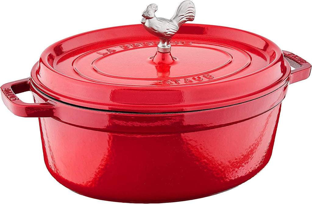 Staub Cast Iron 5.75-qt Coq au Vin Cocotte - Cherry, Made in France