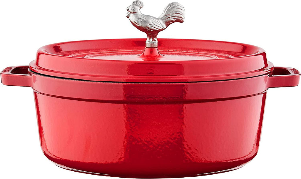 Staub Cast Iron 5.75-qt Coq au Vin Cocotte - Cherry, Made in France