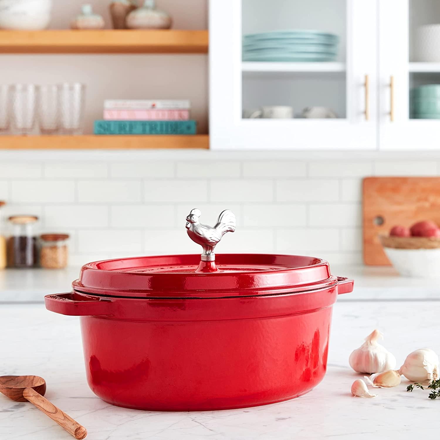 Staub Cast Iron 5.75-qt Coq au Vin Cocotte - Cherry, Made in France