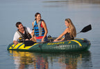 Seahawk 3 Inflatable raft Set and 2 Transom Mount 8 Speed Trolling Motors