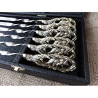 6Pcs Premium  Steel Barbecue BBQ Kebab Skewers 23-Inch Gift Case Large