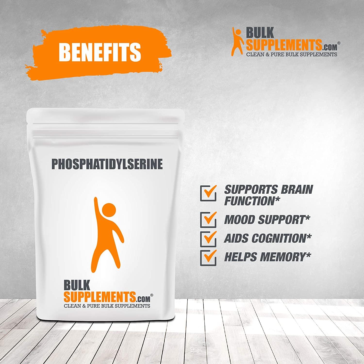 BulkSupplements.com Phosphatidylserine Powder - Brain Supplements - Brain Vitamins Memory for Adults - Memory Supplements - Focus Aid (1 Kilogram - 2.2 lbs)
