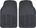 BDK Original ProLiner 2 Piece Front Heavy Duty Front &amp; Rear Rubber Floor Mats for Car SUV Van &amp; Truck, Black - All Weather Floor Protection Fits Most Vehicles