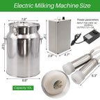 PAULOZYN Cow MilMachine with 10L Bucket Milker Electric Automatic Portable Plug-in Speed Adjustable Vacuum Pump MilSupplies with Tube Brush (Pulsation Type)