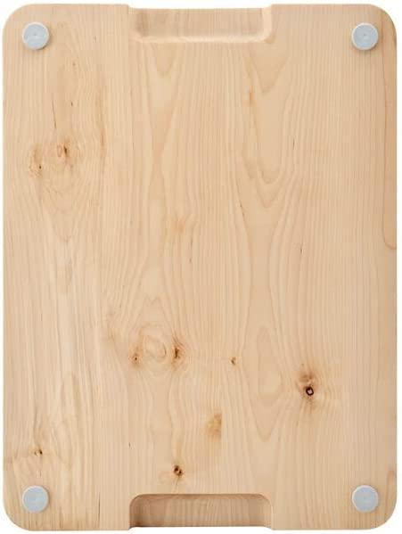 KitchenAid Gourmet Cutting Board with Non-Slip feet and Recessed Handles, Thick Chopping Board with Edge-Grain Design, Charcuterie Board, 12x16-inch, Birchwood