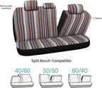 Pariitadin Baja Saddle Blanket Car Seat Covers Full Set with Seat Belt Pads, Washable Breathable Striped Woven Cloth Seat Covers for Cars Interior, Universal Fit Most Cars, Airbag Compatible, Red