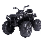 Kids Ride ON Toys 12 Volt Car, Battery Powered Quad Ride ON Cars, 4-Wheeler ATV Ride ON Toy w/ 2 Speed, LED Lights, AUX Jack, Radio, Electric Motorcycle for Boys / Girls, 3-8 Years Old, Black, W1846