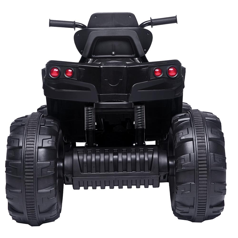 Kids Ride ON Toys 12 Volt Car, Battery Powered Quad Ride ON Cars, 4-Wheeler ATV Ride ON Toy w/ 2 Speed, LED Lights, AUX Jack, Radio, Electric Motorcycle for Boys / Girls, 3-8 Years Old, Black, W1846