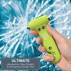 Swiss Safe 5-in-1 Car Safety Hammer, Emergency Escape Tool with Car Window Breaker and Seatbelt Cutter, Glow in The Dark
