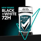 Degree Men UltraClear Antiperspirant Deodorant Black+White 2 Count 72-Hour Sweat &amp; Odor Protection Antiperspirant For Men With MotionSense Technology 2.7 oz