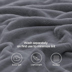 Bedsure Fleece Bed Blankets Queen Size Grey - Soft Lightweight Plush Fuzzy Cozy Luxury Blanket Microfiber, 90x90 inches