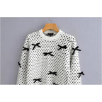 round neck heart sweater