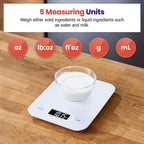 Etekcity Food Kitchen Scale, Digital Grams and Ounces for Weight Loss, Baking, Cooking, Keto and Meal Prep, Large, White