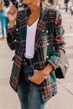 Double-Breasted Grid Lapel Suit