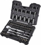 Westward 1/2", 3/8", 1/4"Drive SAE/Metric Chrome Socket Set, Number of Pieces: 86 Chrome 53PN73-1 Each