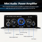 400W Mini Power Amplifier: Get Crystal Clear Audio With 2.0 Stereo Sound For Home/Car Theater System