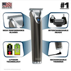 Wahl Clipper Slate  Steel Lithium Ion Plus Beard Trimmers for Men,