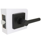 Highland Matte Black Hall and Closet Door Lever with Square Rose